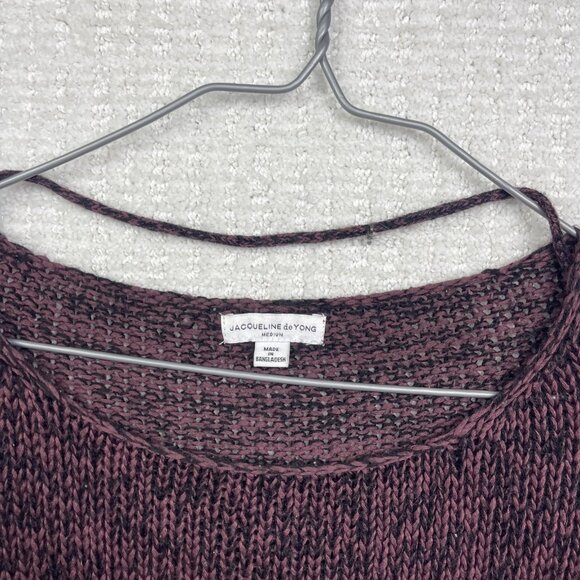 JDY Jacqueline De young Crochet knitted long sleeve Wine Red Jumper Women Sz M - Picture 6 of 14